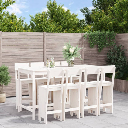 -Delige Barset Massief Grenenhout Wit Wit grenenhout