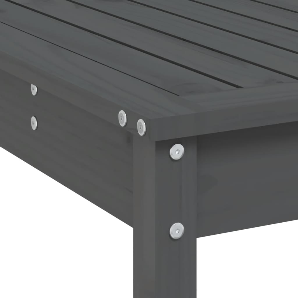 -Delige Tuinbarset Massief Grenenhout Grijs Grijs grenenhout