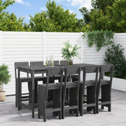 Tuinbarset 9-delig massief grenenhout grijs 203,5x90x110 cm