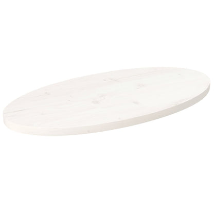Tafelblad Ovaal 70X35X2,5 Cm Massief Grenenhout 70 x 35 x 2.5 cm Wit