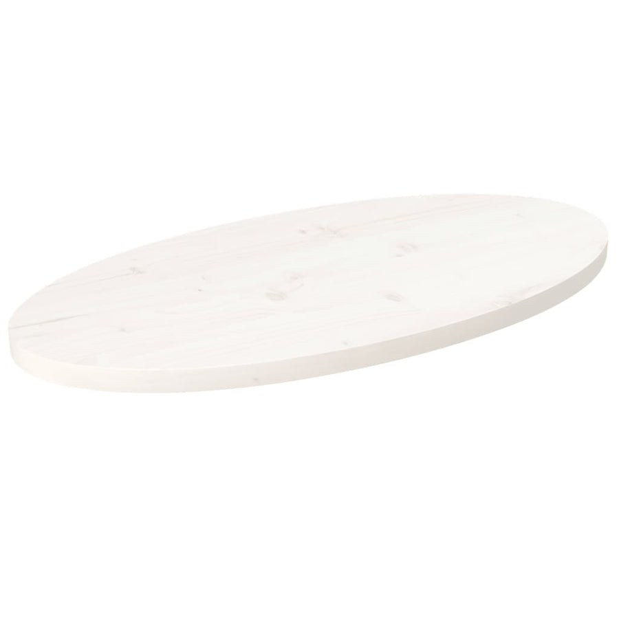 Tafelblad Ovaal 70X35X2,5 Cm Massief Grenenhout 70 x 35 x 2.5 cm Wit
