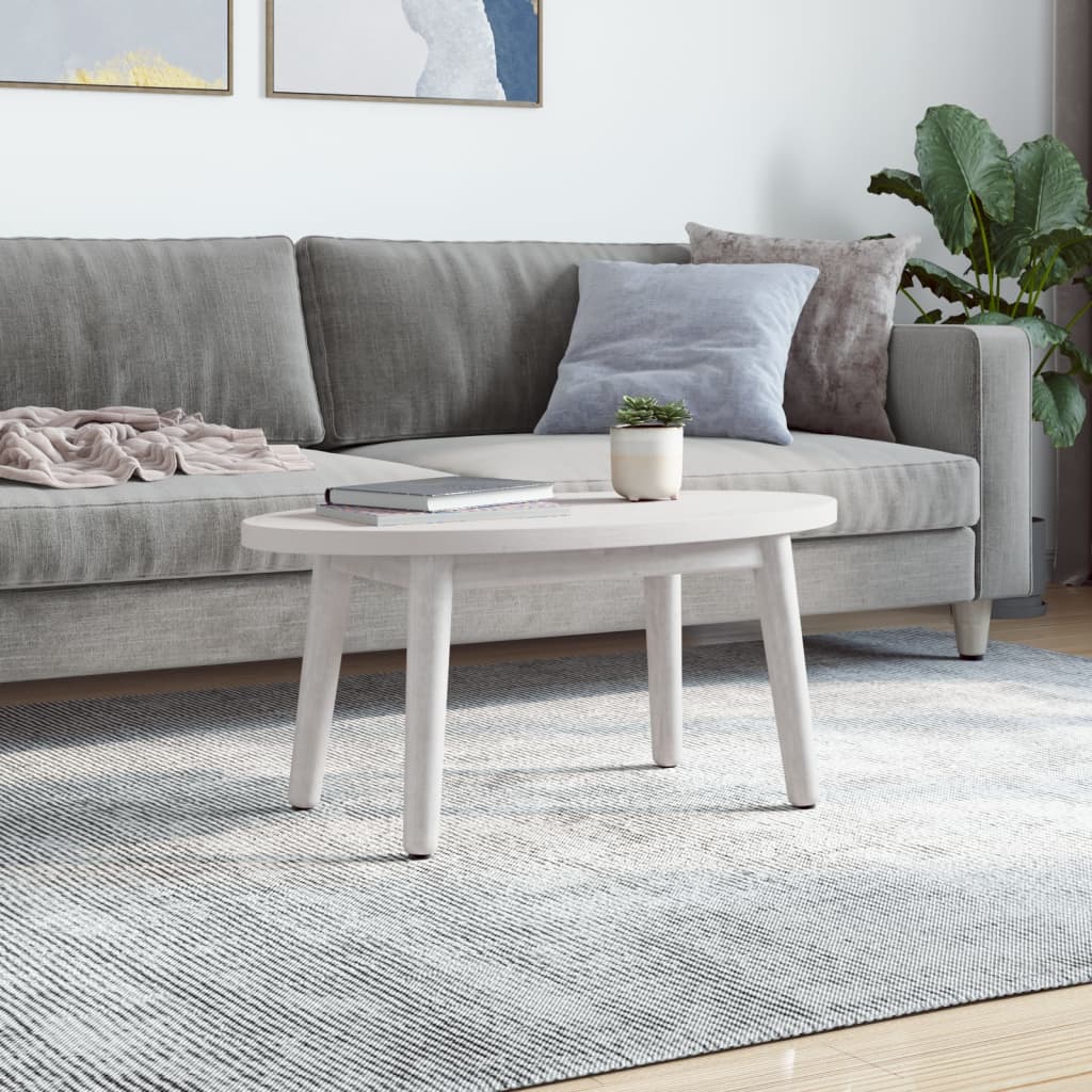 Tafelblad Ovaal 70X35X2,5 Cm Massief Grenenhout 70 x 35 x 2.5 cm Wit