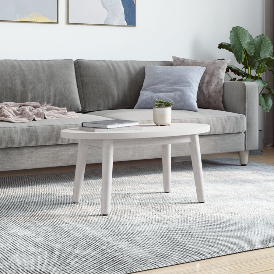 Tafelblad Ovaal 70X35X2,5 Cm Massief Grenenhout 70 x 35 x 2.5 cm Wit