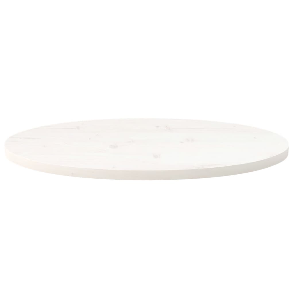 Tafelblad Ovaal 70X35X2,5 Cm Massief Grenenhout 70 x 35 x 2.5 cm Wit