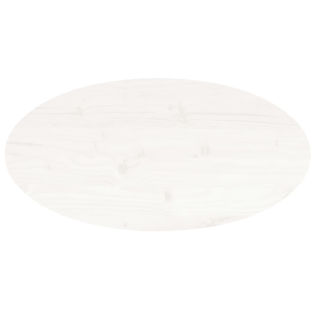 Tafelblad Ovaal 70X35X2,5 Cm Massief Grenenhout 70 x 35 x 2.5 cm Wit
