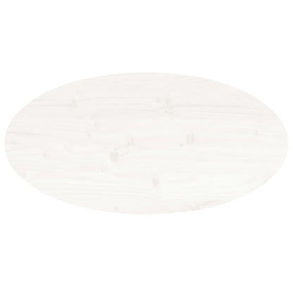 Tafelblad Ovaal 70X35X2,5 Cm Massief Grenenhout 70 x 35 x 2.5 cm Wit