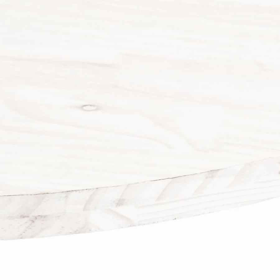 Tafelblad Ovaal 70X35X2,5 Cm Massief Grenenhout 70 x 35 x 2.5 cm Wit