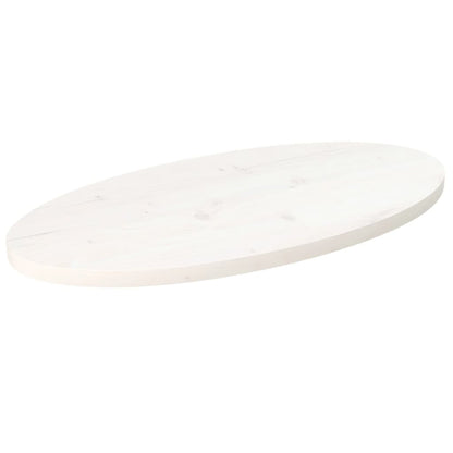 Tafelblad Ovaal 80X40X2,5 Cm Massief Grenenhout Wit