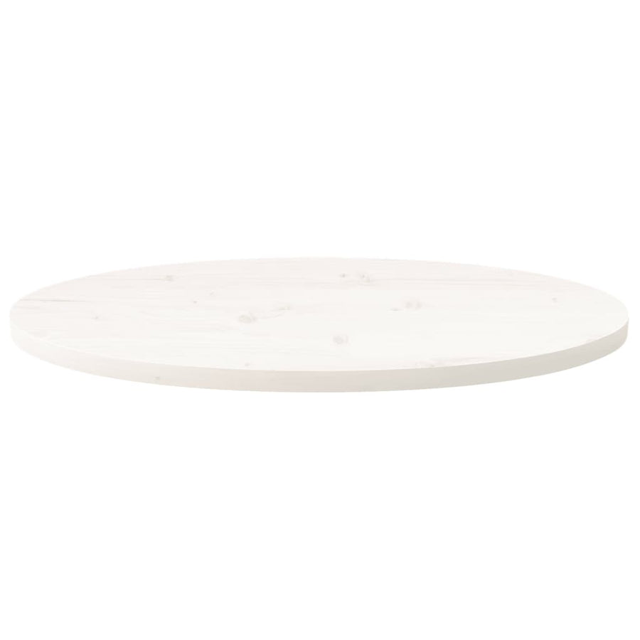 Tafelblad Ovaal 80X40X2,5 Cm Massief Grenenhout Wit