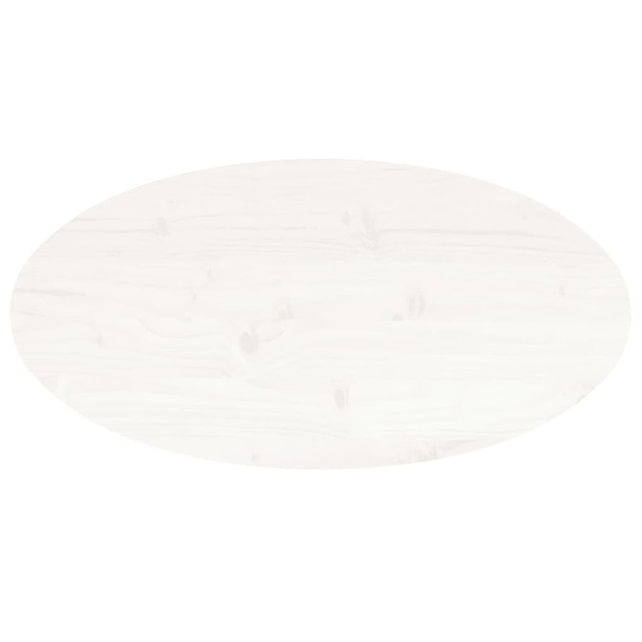 Tafelblad Ovaal 80X40X2,5 Cm Massief Grenenhout Wit