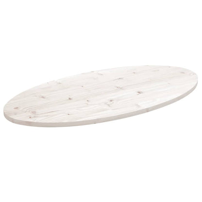 Tafelblad Ovaal 90X45X2,5 Cm Massief Grenenhout 90 x 45 x 2.5 cm Wit