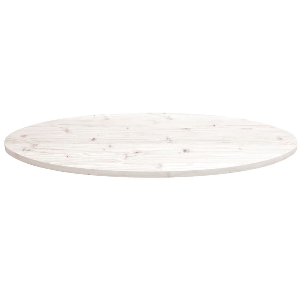 Tafelblad Ovaal 90X45X2,5 Cm Massief Grenenhout 90 x 45 x 2.5 cm Wit