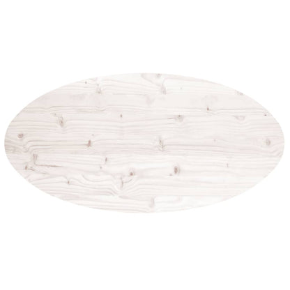 Tafelblad Ovaal 90X45X2,5 Cm Massief Grenenhout 90 x 45 x 2.5 cm Wit