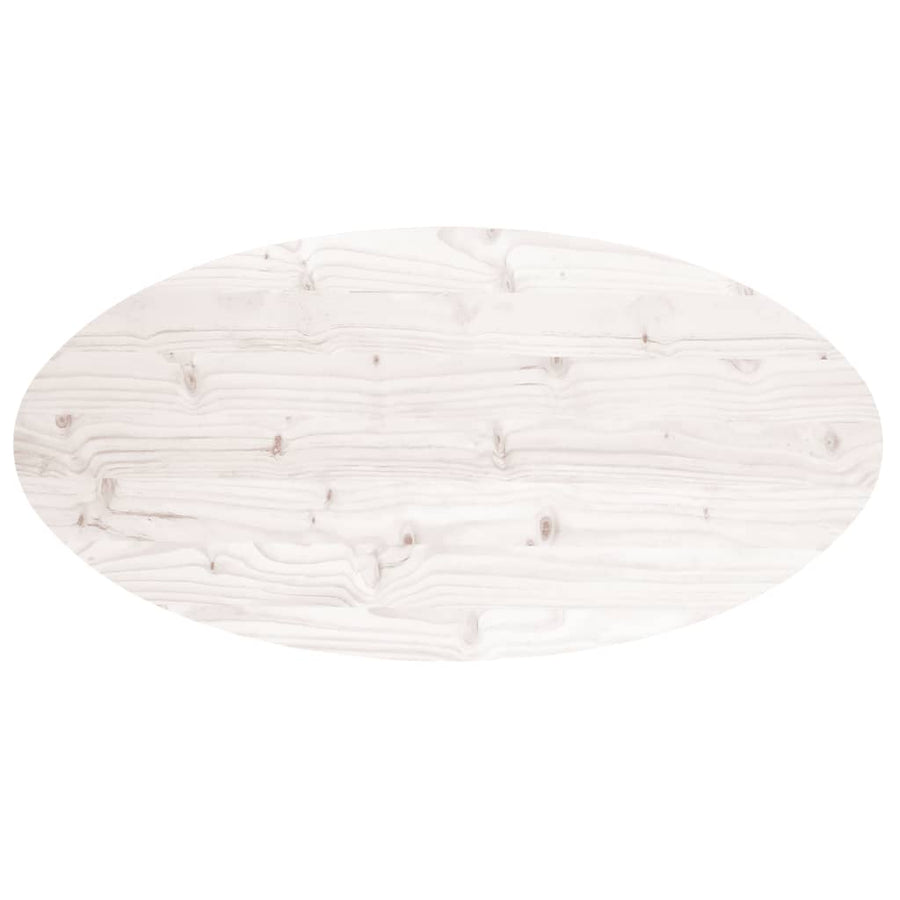 Tafelblad Ovaal 100X50X2,5 Cm Massief Grenenhout 100 x 50 x 2.5 cm Wit