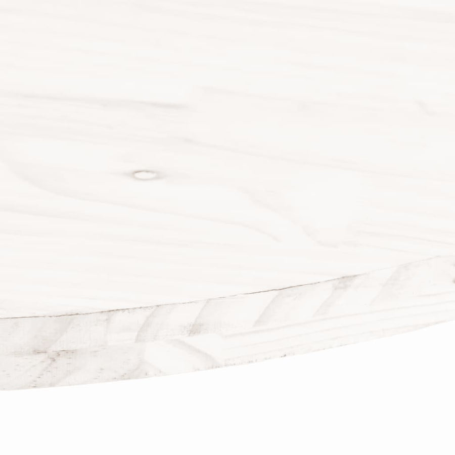 Tafelblad Ovaal 100X50X2,5 Cm Massief Grenenhout 100 x 50 x 2.5 cm Wit