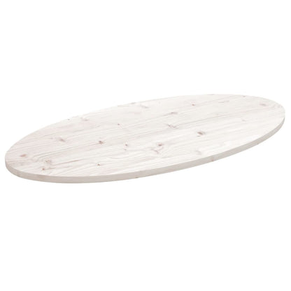 Tafelblad Ovaal 110X55X2,5 Cm Massief Grenenhout 110 x 55 x 2.5 cm Wit