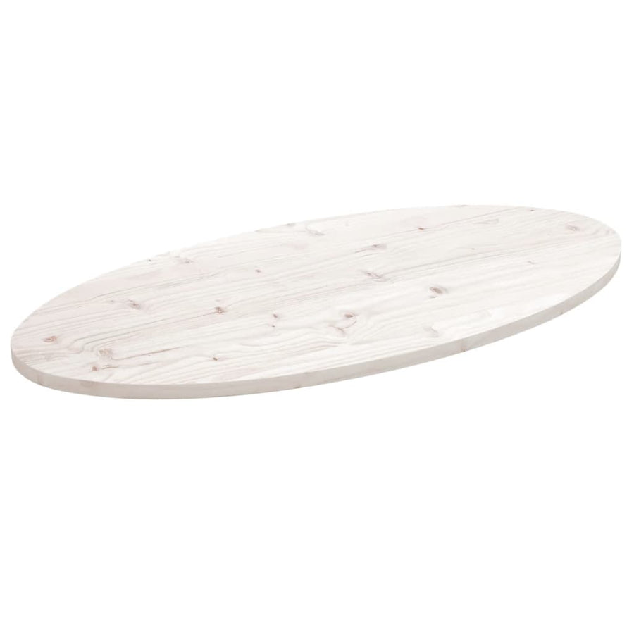 Tafelblad Ovaal 110X55X2,5 Cm Massief Grenenhout 110 x 55 x 2.5 cm Wit