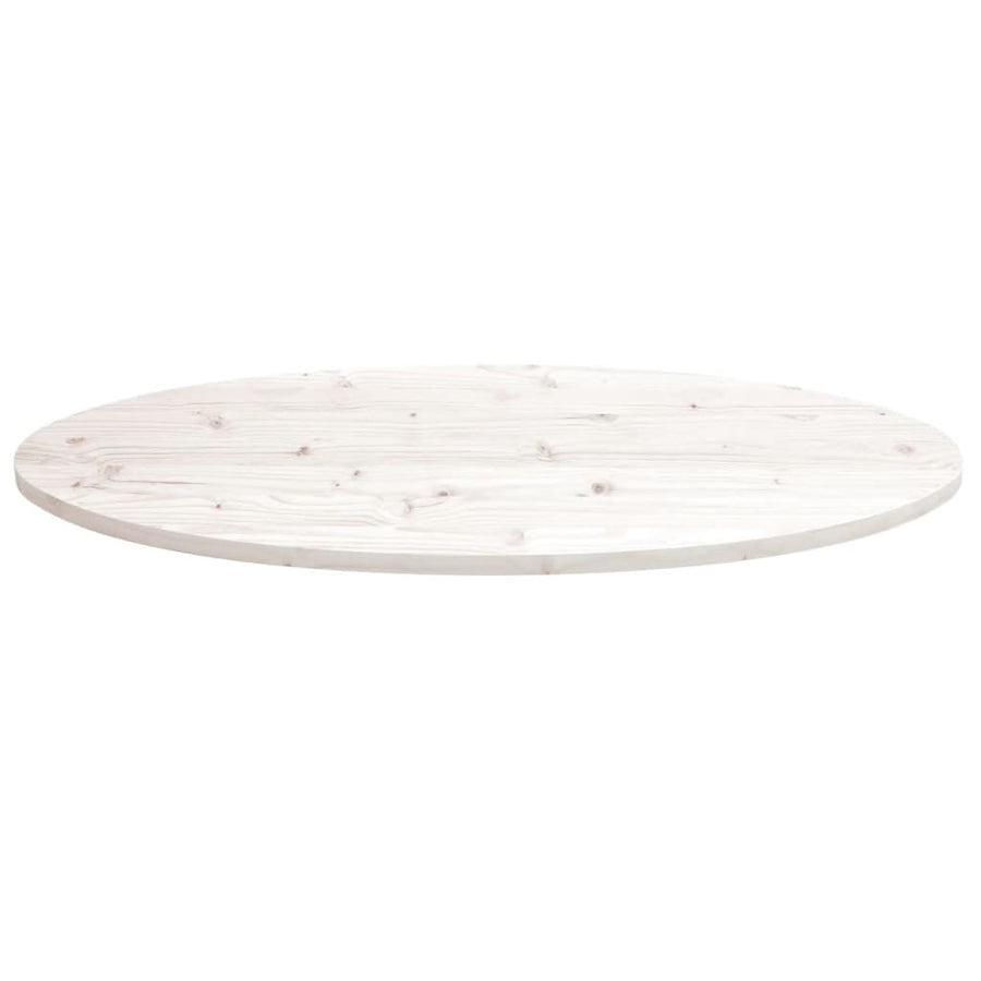Tafelblad Ovaal 110X55X2,5 Cm Massief Grenenhout 110 x 55 x 2.5 cm Wit