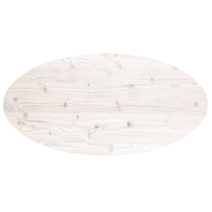 Tafelblad Ovaal 110X55X2,5 Cm Massief Grenenhout 110 x 55 x 2.5 cm Wit
