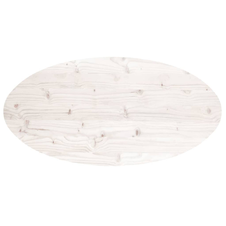 Tafelblad Ovaal 110X55X2,5 Cm Massief Grenenhout 110 x 55 x 2.5 cm Wit