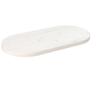 Tabletop oval 60x30x2.5 cm solid pine wood white