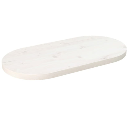 Tafelblad Ovaal 60X30X2,5 Cm Massief Grenenhout Wit