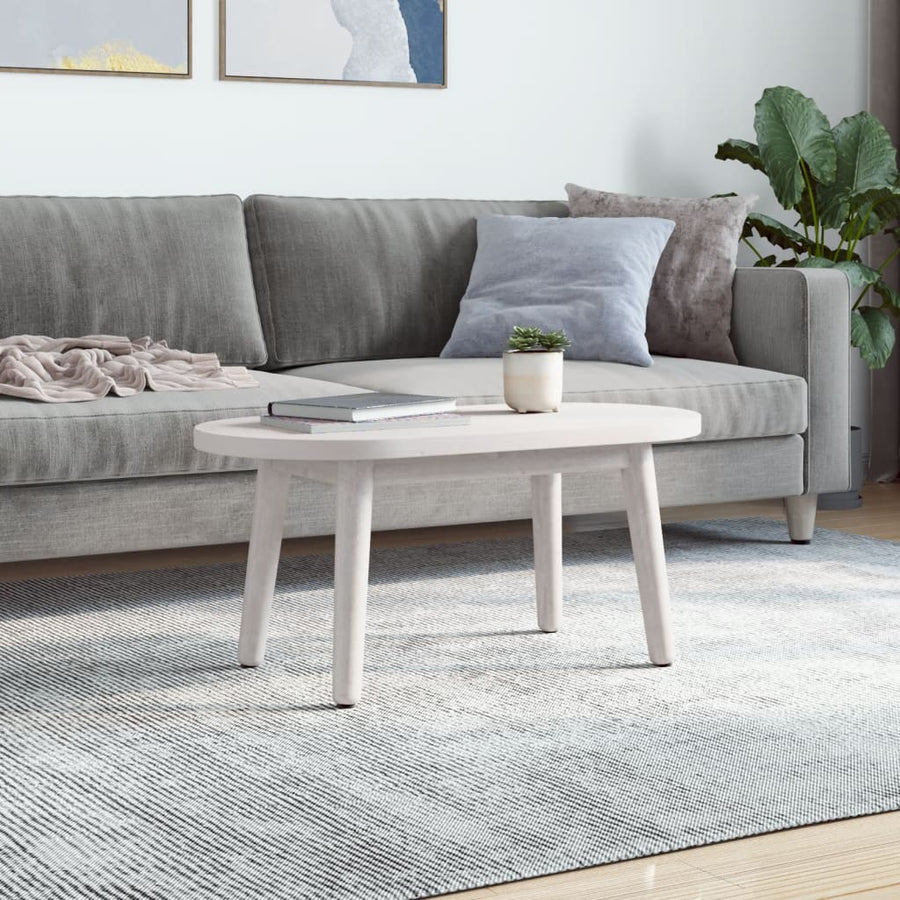 Tafelblad Ovaal 60X30X2,5 Cm Massief Grenenhout Wit