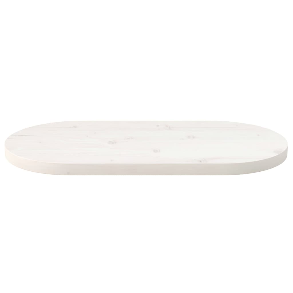 Tafelblad Ovaal 60X30X2,5 Cm Massief Grenenhout Wit