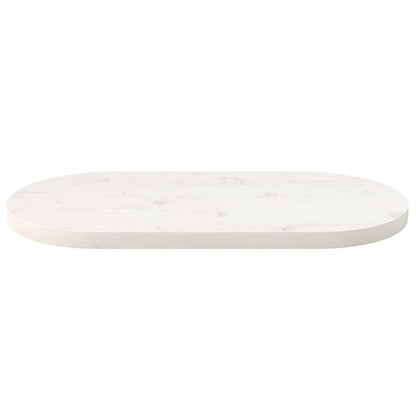 Tafelblad Ovaal 60X30X2,5 Cm Massief Grenenhout Wit