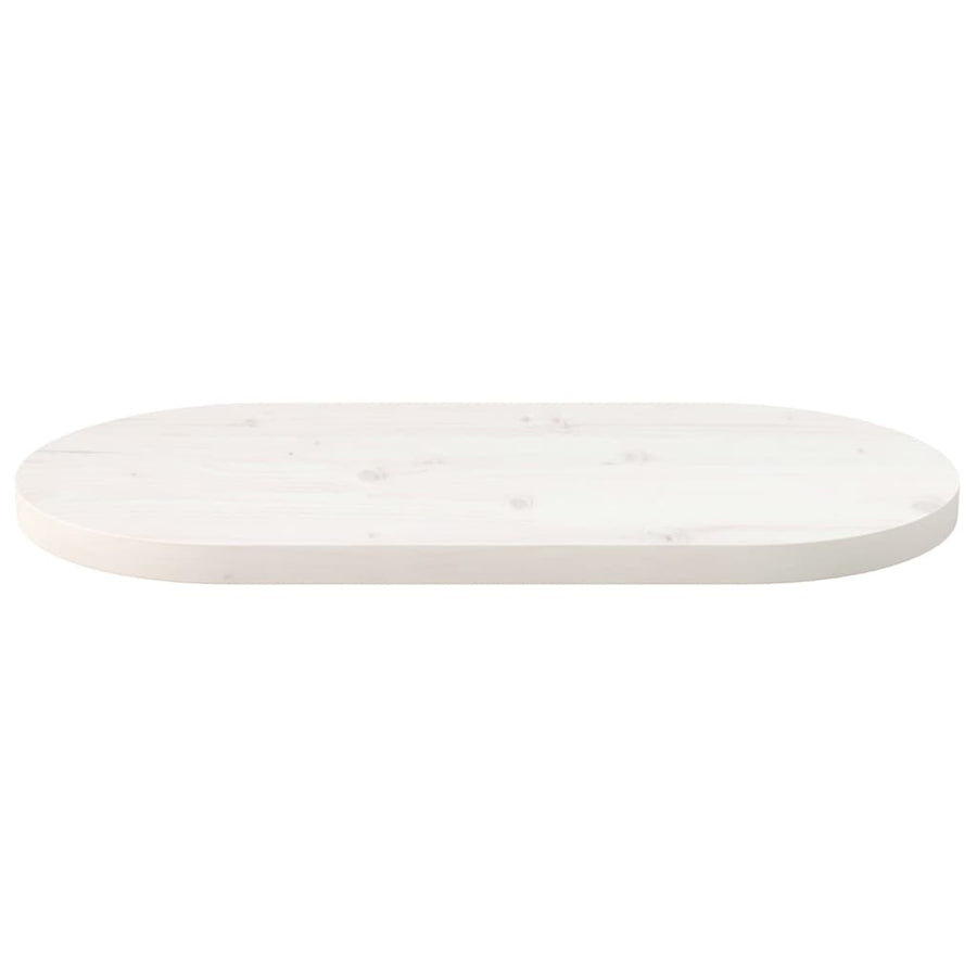 Tafelblad Ovaal 60X30X2,5 Cm Massief Grenenhout Wit