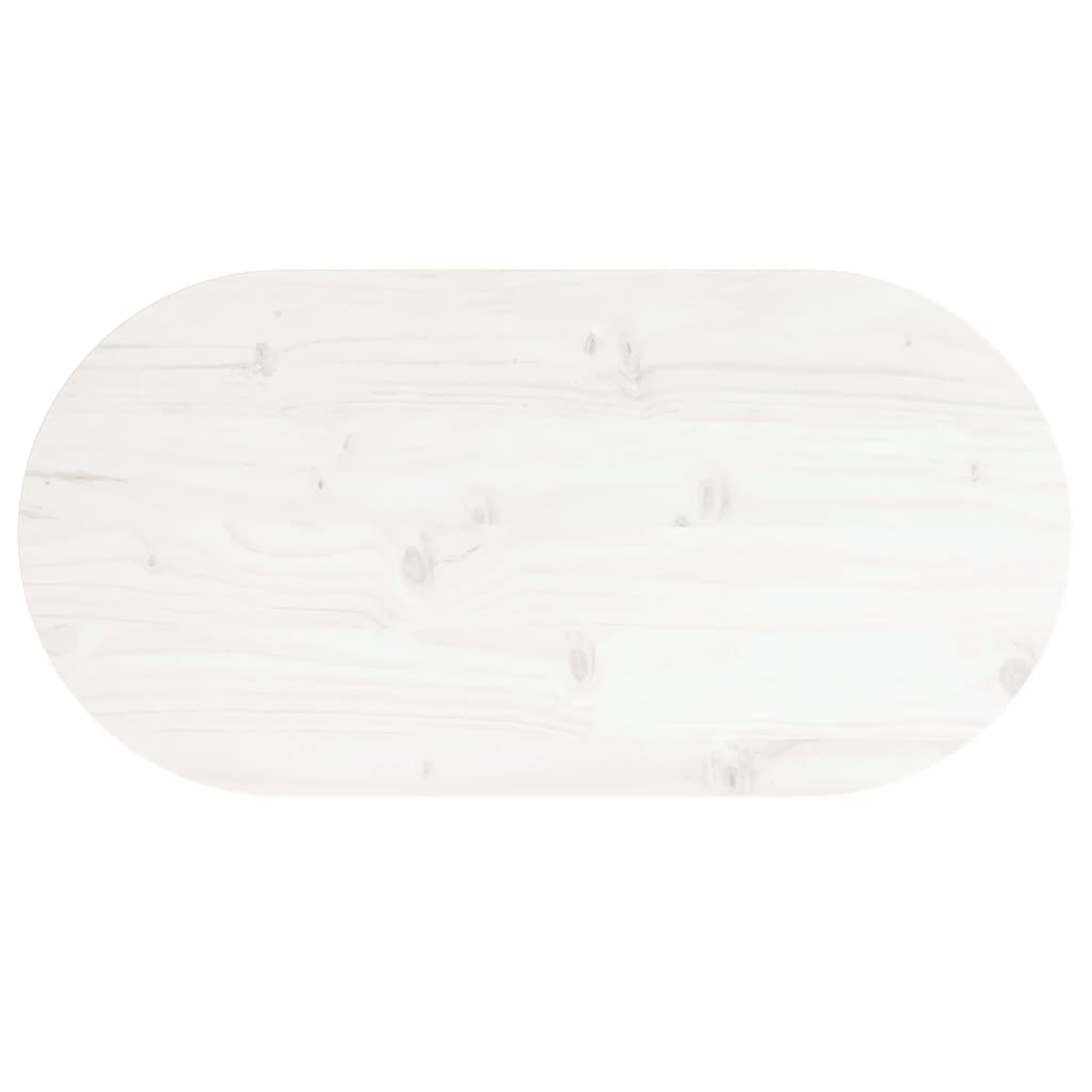 Tafelblad Ovaal 60X30X2,5 Cm Massief Grenenhout Wit