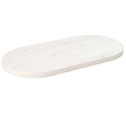 Tafelblad ovaal 70x35x2,5 cm massief grenenhout wit
