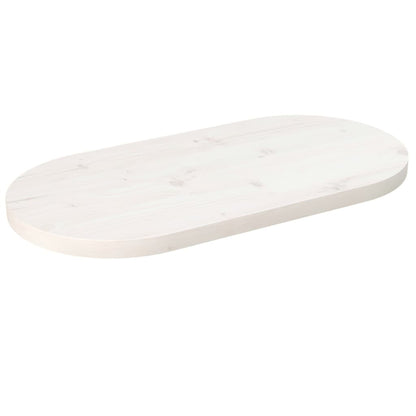 Tafelblad Ovaal 70X35X2,5 Cm Massief Grenenhout Wit