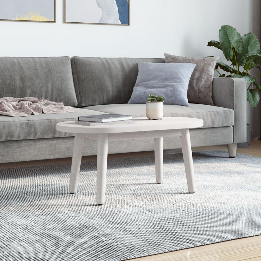 Tafelblad Ovaal 70X35X2,5 Cm Massief Grenenhout Wit