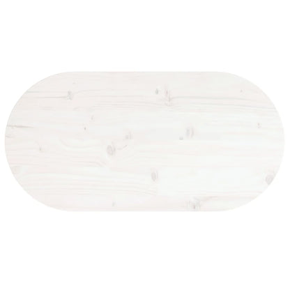 Tafelblad Ovaal 70X35X2,5 Cm Massief Grenenhout Wit