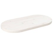 Tafelblad ovaal 80x40x2,5 cm massief grenenhout wit