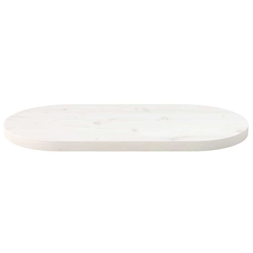 Tafelblad Ovaal 80X40X2,5 Cm Massief Grenenhout Wit