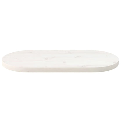 Tafelblad Ovaal 80X40X2,5 Cm Massief Grenenhout Wit