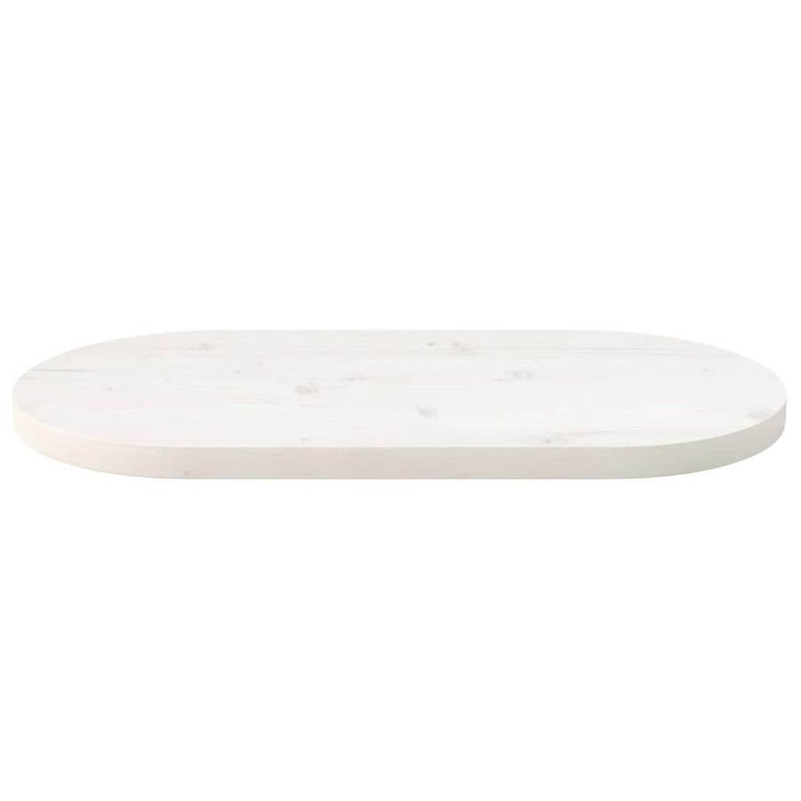 Tafelblad Ovaal 80X40X2,5 Cm Massief Grenenhout Wit