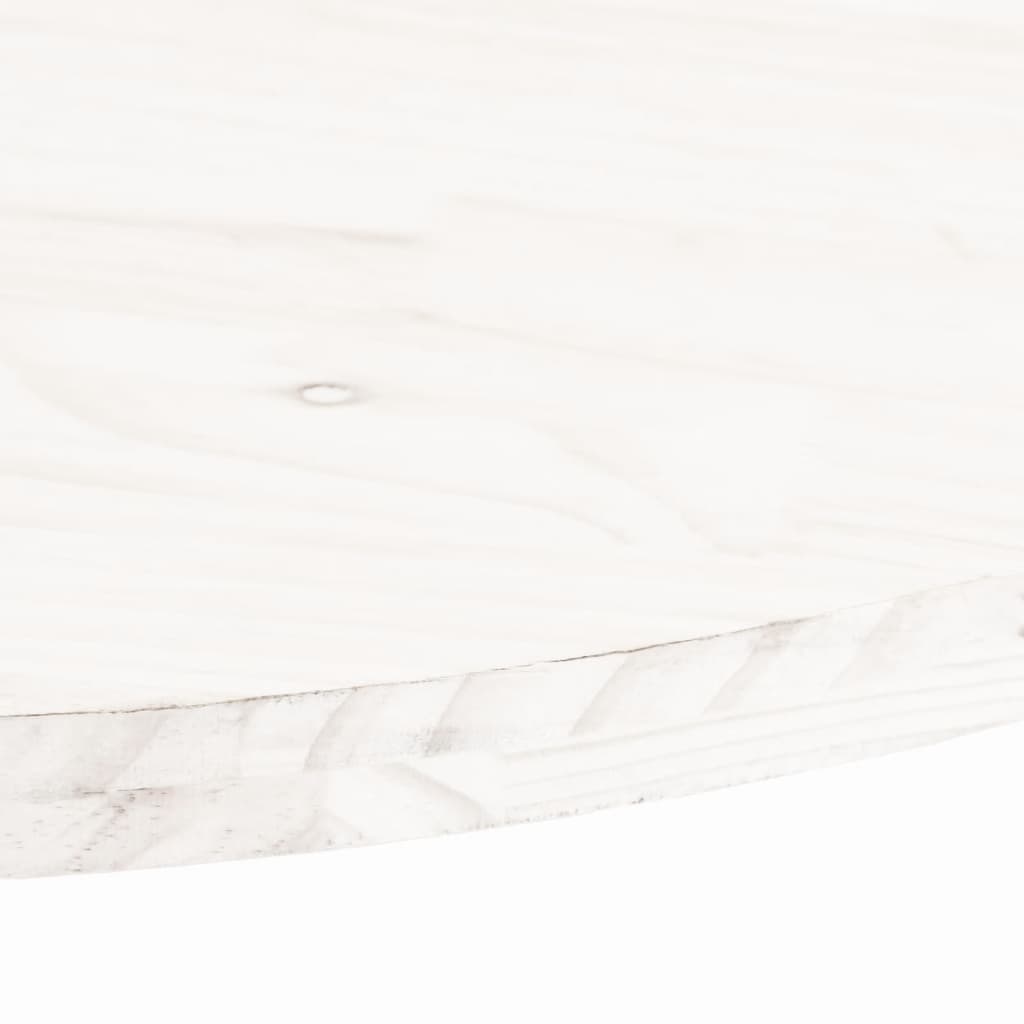 Tafelblad Ovaal 80X40X2,5 Cm Massief Grenenhout Wit