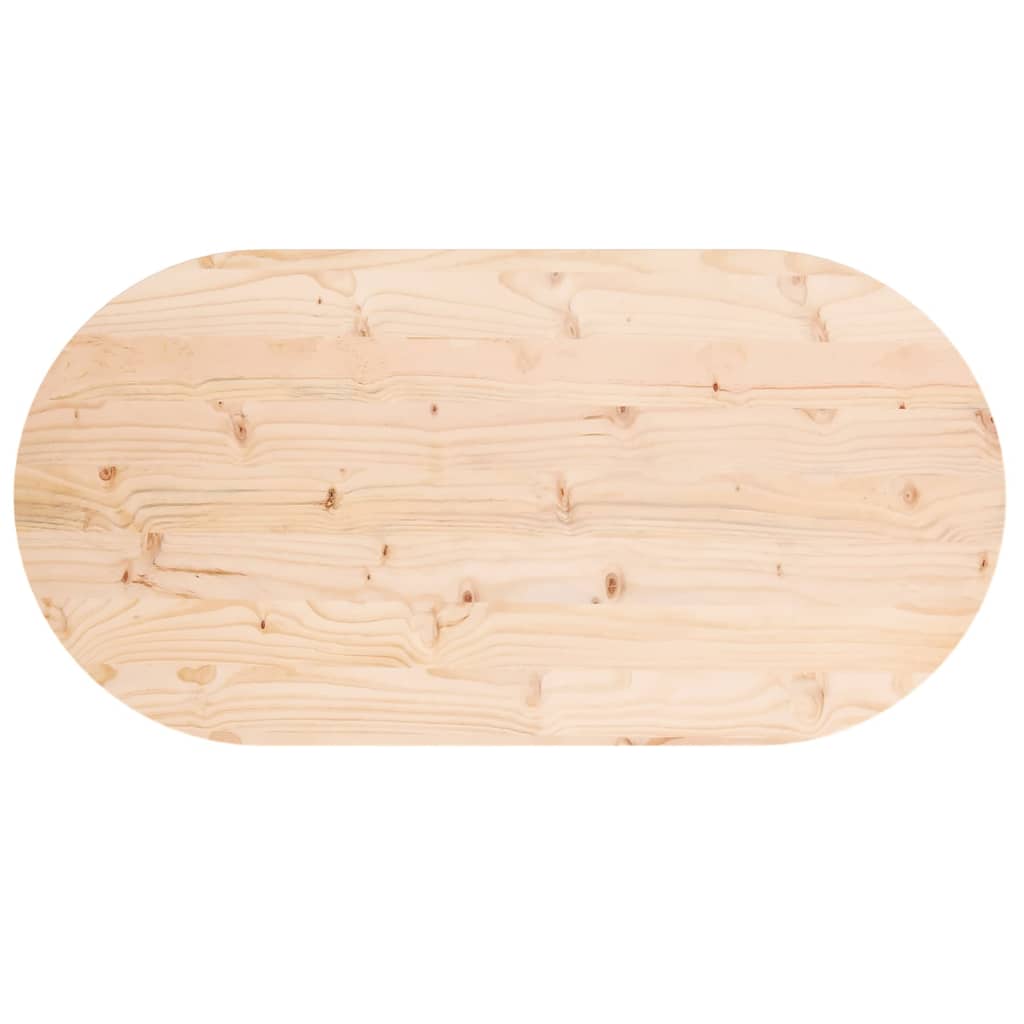 Tafelblad Ovaal 90X45X2,5 Cm Massief Grenenhout