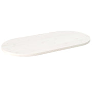Tabletop oval 90x45x2.5 cm solid pine wood white