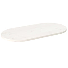 Tafelblad Ovaal 90X45X2,5 Cm Massief Grenenhout Wit