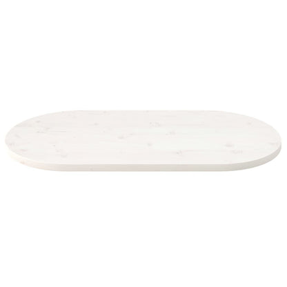 Tafelblad Ovaal 90X45X2,5 Cm Massief Grenenhout Wit