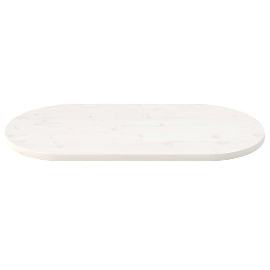 Tafelblad Ovaal 90X45X2,5 Cm Massief Grenenhout Wit
