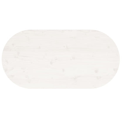 Tafelblad Ovaal 90X45X2,5 Cm Massief Grenenhout Wit