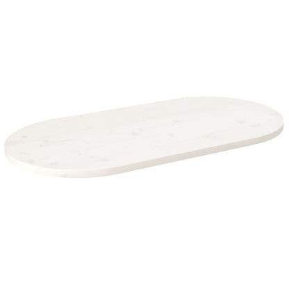 Tafelblad Ovaal 100X50X2,5 Cm Massief Grenenhout Wit