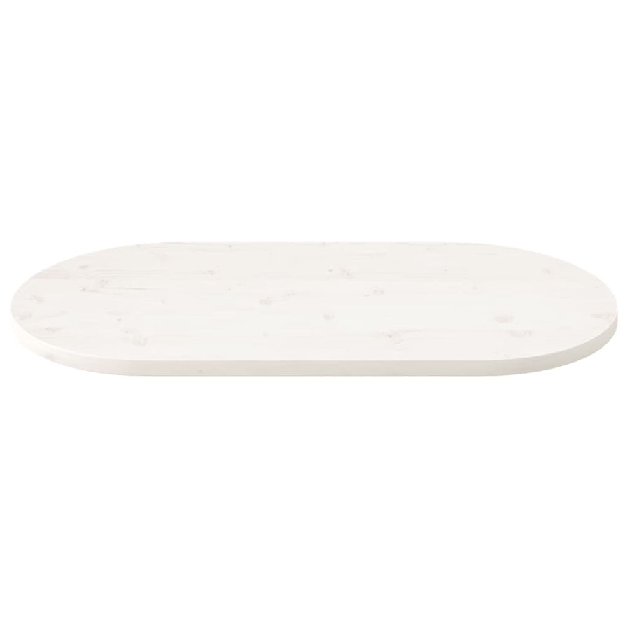 Tafelblad Ovaal 100X50X2,5 Cm Massief Grenenhout Wit