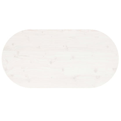 Tafelblad Ovaal 100X50X2,5 Cm Massief Grenenhout Wit