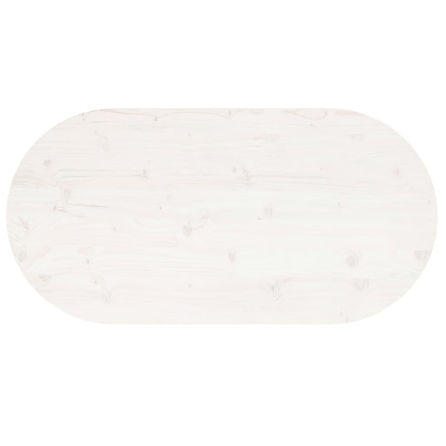 Tafelblad Ovaal 100X50X2,5 Cm Massief Grenenhout Wit